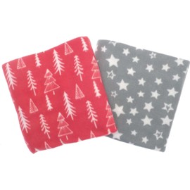 Pack of 2 Christmas Fleece Throws - 120cm x 150cm
