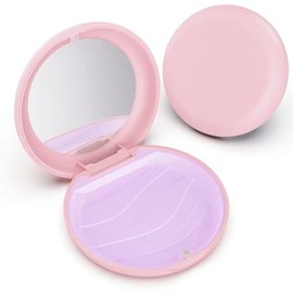 LONGMON Slim Retainer Case,Compatible with Invisalign,Aligner,Contain Remover Tool,Chewie,Pink Retainer Case with Mirror