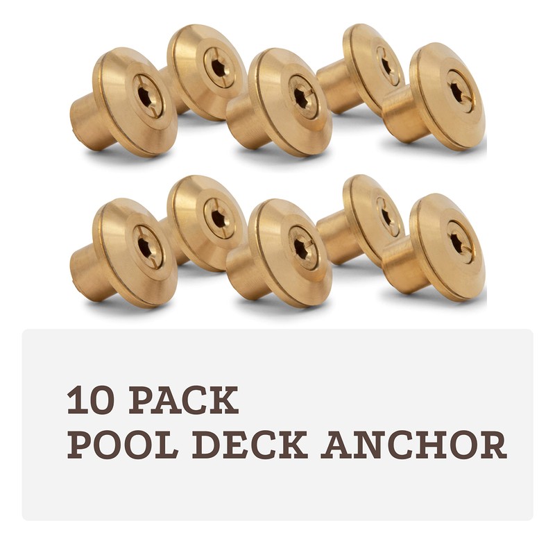 Wood Grip Wood Deck Brass Anchor with Collar for Pool