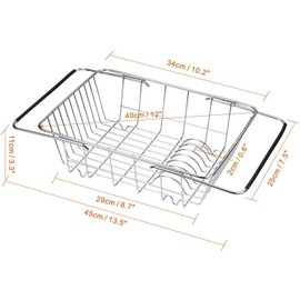 COMINGFIT Escurreplatos de acero inoxidable, escurreplatos extensible Cesto para frutas y verduras Ollas Tazones Platos y utensilios de cocina