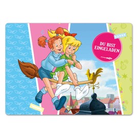 Papierdrachen Bibi Blocksberg Children's Birthday Invitations for Birthday Party DIN A6 Invitations for Boys and Girls up to 10 Years (Pack of 12)