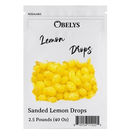 Lemon Drops Old Fashioned Sanded Hard Candy - 2.5 lb Resealable Bag - Ideal for Making Flavor-Infused Syrups, Candy Crumble Toppings, Drink Enhancements, and More - Freshness Guaranteed