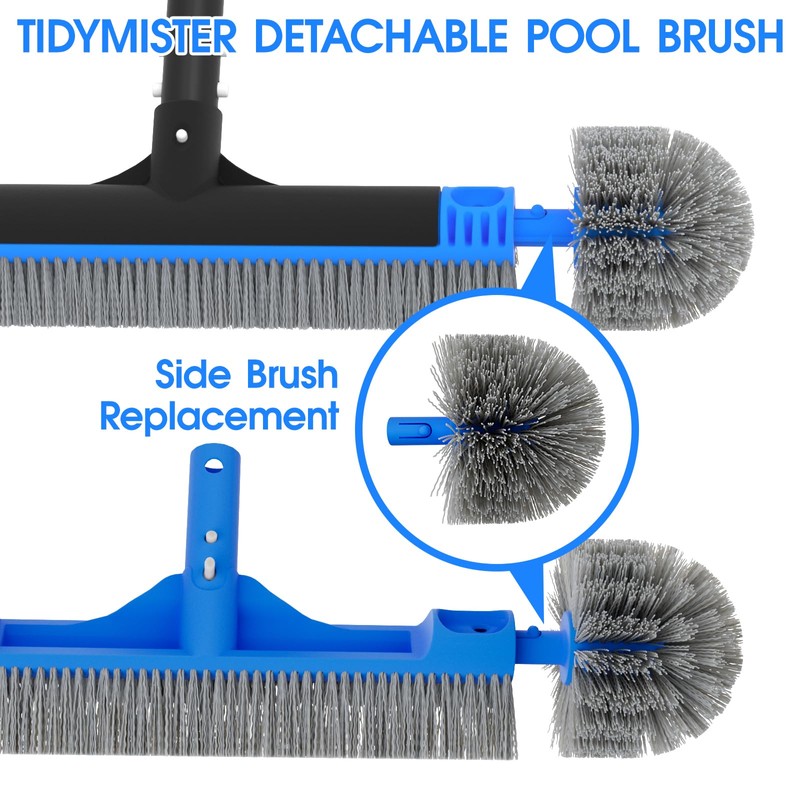TidyMister Small Pool Brush Head for Cleaning Narrow Corners Steps,