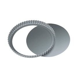 Endoshoji TKG Anodized Tart Mold, Lightweight, Heat Transfer Aluminum, Bottom Removal, Material: Aluminum, Color: Silver, Inner Diameter: 9.8 inches (248 mm), Depth 0.9 inches (22 mm), Bottom Inner Diameter: 9.3 inches (237 mm) WTLG208