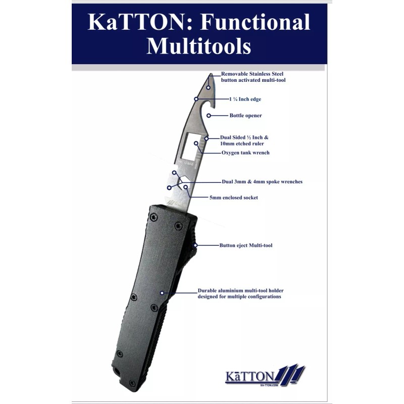 KaTTON - Utlity Knife -Removable Multi tool - Pop-Up Wallet,