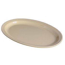 Z-Moments Western Melamine Oval Plates Narrow Rim Platter, 15-1/2" X 10-7/8", White or Tan #516 (24, Tan)