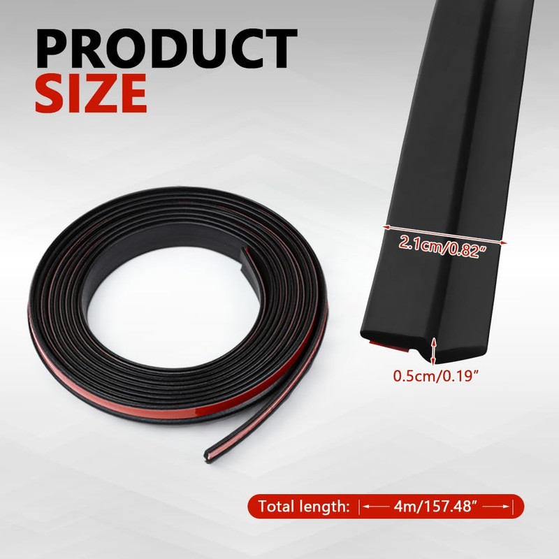 Wogomz 9.8Ft Automotive Weather Stripping, Z Shape Windshield Rubber Seal