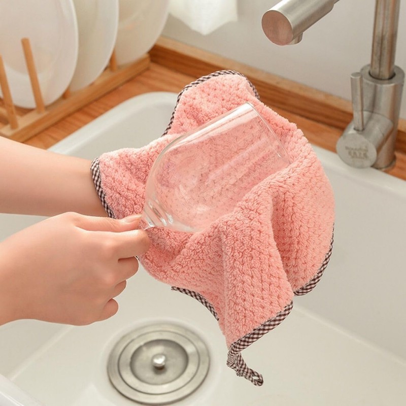 Hanging Cleaning Kitchen Towels Microfber Washcloths Reusable Dishtowels Household Super
