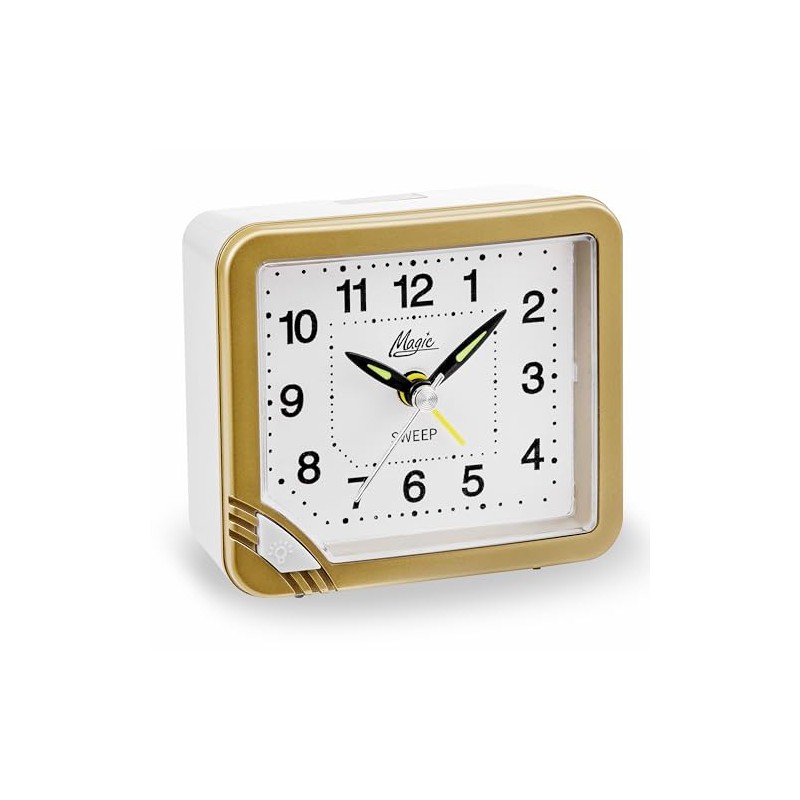 Atlanta Alarm Clock without Ticking with Light Top Shelf Quartz