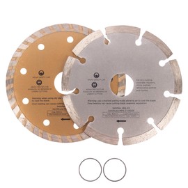2-Piece Diamond Cutting Disc Set for Concrete, Masonry, Stone, Asphalt, Granite & Marble – Dry & Dry/Wet Cutters, 115mm – 48/12 Sets