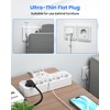 Flat Plug Multiple Socket with Switch, 5-Way Power Strip, Individually