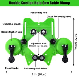 Diamond Hole Saw Kit 17PCS Drill Bits Sets with Double Suction Cups Guide Jig Fixture