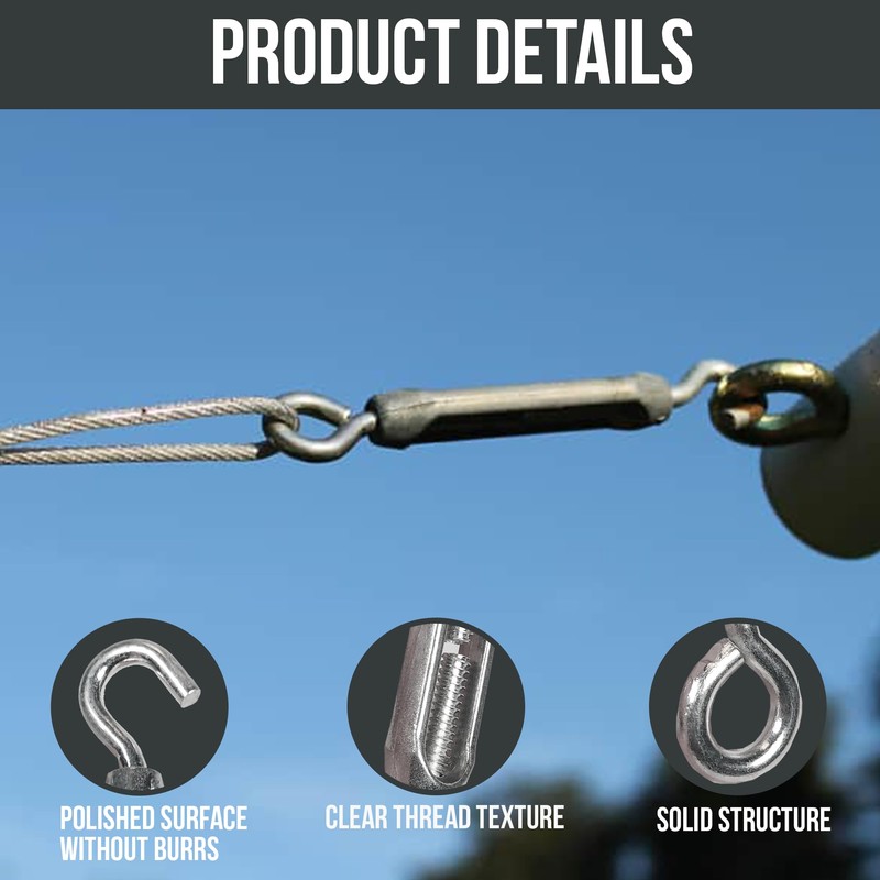 Hardware Solutions - Turnbuckle Wire Tensioner - Hook & Eye