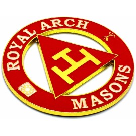 Masonic 3"  Royal Arch Masons Car Auto Emblem  Red // Gold DMCE04