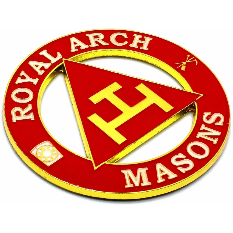 Masonic 3" Royal Arch Masons Car Auto Emblem Red //