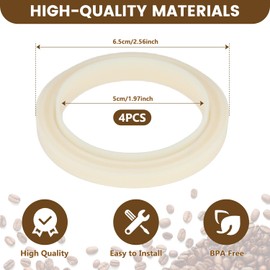 4 Pcs 54mm Silicone Steam Ring, Replacement Gasket for Breville Espresso Machine 878/870/860/880/840/810/500/450 and Sage 500/870/875/880/810/878, No BPA Grouphead Gasket