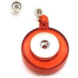 28" Retractable Name Tag ID Card Badge Holder for Nurse Doctor Hospital Teacher Work School Ski Pass Fits 18MM - 20MM Snap Charm Jewelry (Orange)