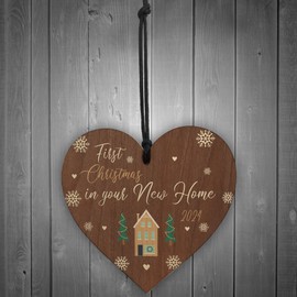 Red Ocean First Christmas In Your New Home Christmas Bauble 2023 Wood Tree Decoration New Home Gifts For Couple Family