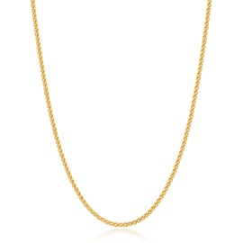 ONLVULF 18K Plated Gold Chain Necklace for Women Men, 2.5mm Wheat Chain Necklace, Gold Chain Necklace for Women, Women's Chain Necklace, 24 Inch