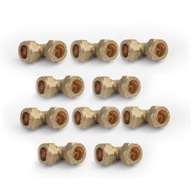 15mm Elbow Brass Compression (Pack Qty 10)