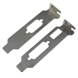 LUORNG 2 juegos de metal de perfil bajo/ranura de media altura para HDMI + VGA + DVI ATI Nvidia tarjeta gráfica de video, color plateado
