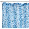 Croydex Blue Swimming Pool Mosaic Textile Shower Curtain with Hygiene