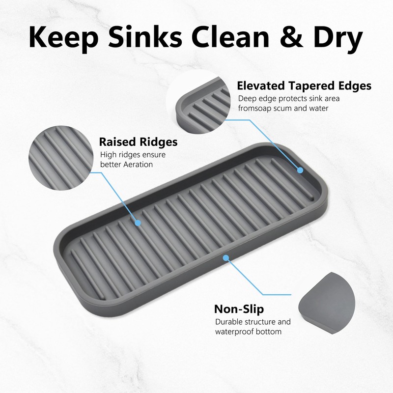Silicone Sponge Holder - Dish soap Holder for Kitchen Counter