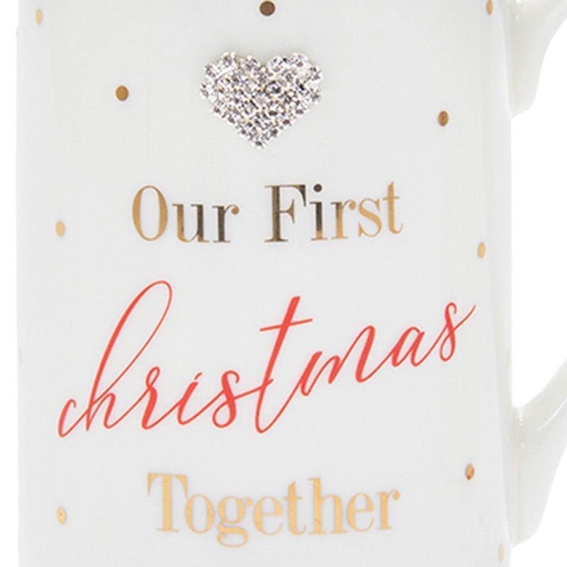 Mad Dots Set of 2 Boxed Christmas Mugs with Diamante