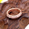 Uloveido Rose Gold Plated Eternity Band Baguette Cz Ring -