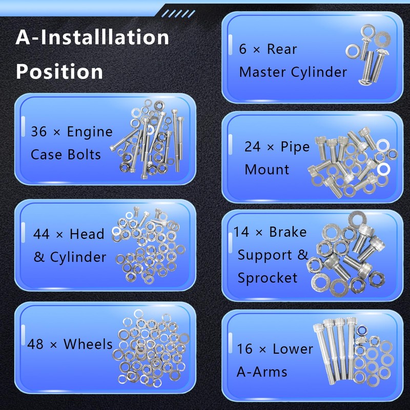BIGLKNM 667pcs Engine Bolt Kit for Banshee 350 YFZ350 1987-2006