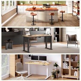 FLEXISPOT Whole Piece 55"x28" Desktop 1" Thickness Height Adjustable Desk Rectangular Tabletop Maple Board (55INCH Maple Top)