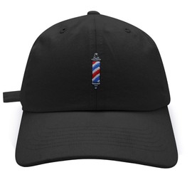 JPAK Barber Shop Dad Hat Embroidered Baseball Cap Spinning Pole Black