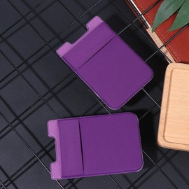 BESPORTBLE 2 Bolsillos Adhesivos para Teléfono Móvil Color Púrpura, Funda Doble Capa Elástica de Pu y Pvc Compatible Celular