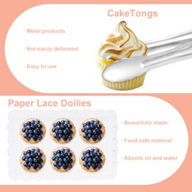 Auysbytdd 6 Pieces Cupcake Stand Set with 2 x Large 3 Tier Cupcake Stands, 3 x Appetizer Trays, 1x Tongs, Dessert Table Display Set for Wedding Birthday Baby Shower Tea Party (Round)