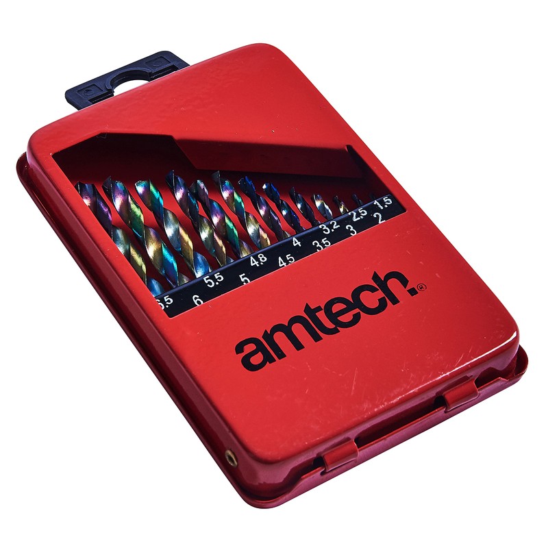 Amtech F1122 13 Piece Titanium coated high speed steel (HSS)