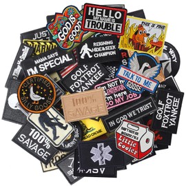 GYGYL 20 Pieces Random Tactical Morale Patches Bundle, Embroidery Hoop and Look Patch Set for Caps, Bags, Backpacks, Vest, Military Uniforms,Tactical Gears Etc
