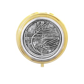 KOMI Wheat Cross Pyx Box for Communion Host Catholic, Baptism Keepsake Box, First Communion Gifts