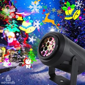Importeek Proyector Luces Led Navidad Figura Santa Copo Nieve Exterior