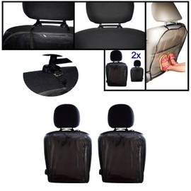 Generisch Car Seat Back Protector, Children's Back Seat Protector Kick Mat Protection Transparent Backrest Protection Car Children Waterproof Removable Pad Backrest Protection, Black Frame