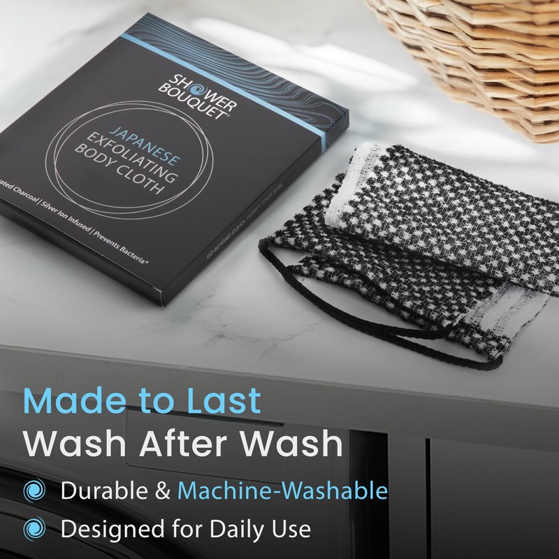 Japanese Exfoliating Washcloth Back & Body 2-Pack by Shower Bouquet: