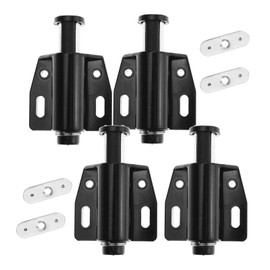 4 Pieces Black Push to Open System Latch Cabinet Cupboard Drawer US