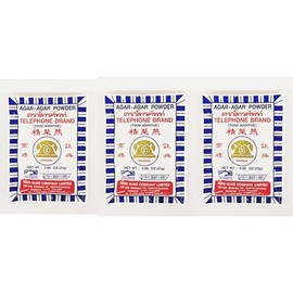 Telephone Brand Agar-Agar Powder, Food Additive, 0.88 oz (25g), Pack of 3