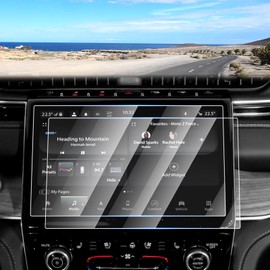 Canvcle 2PCS Screen Protector for 2022-2025 Jeep Grand Cherokee/4XE & Grand Cherokee L 2021-2025, 10.1 Inch Touch Screen Protector Tempered Glass Navigation Display Screen Cover Saver Infotainment Protective Film