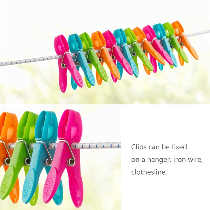 VEGCOO Clothesclips 60 Pieces Set with Bag Clothespins Durable and