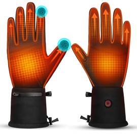 Heated Gloves for Men Women Liners Rechargeable Waterproof Electric Thin Gloves for Running Hiking Walking Driving