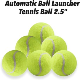 pet prime Dog Tennis Ball 2.5" x 6 PCS Automatic Dog Ball Launcher Tennis Ball Accessories