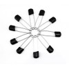 yueton 50pcs Black Plastic Head Baby Safety Pins Safety Locking