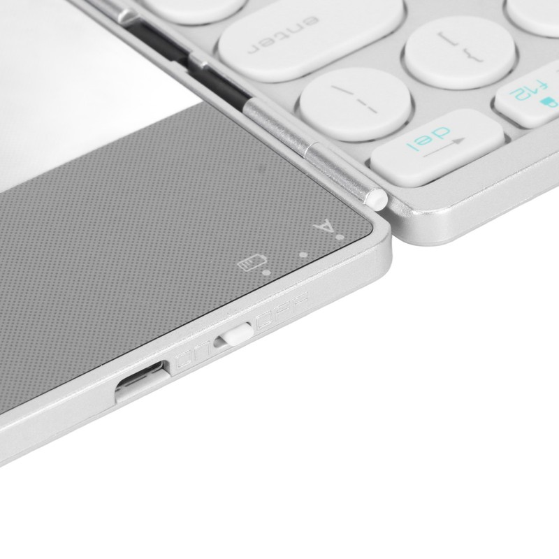 Round Key Bluetooth Foldable Keyboard with Touchpad Universal 140mAh Wireless