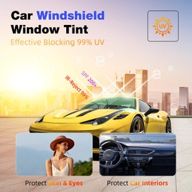 Soluoad Car Windshield Window Tint HD Nano Ceramic Film 40" in x 10' Ft 99% IR High Sun Heat Blocking Anti Galre 99.6% UV Protection Scratch Proof Safety Tinting 70% Green