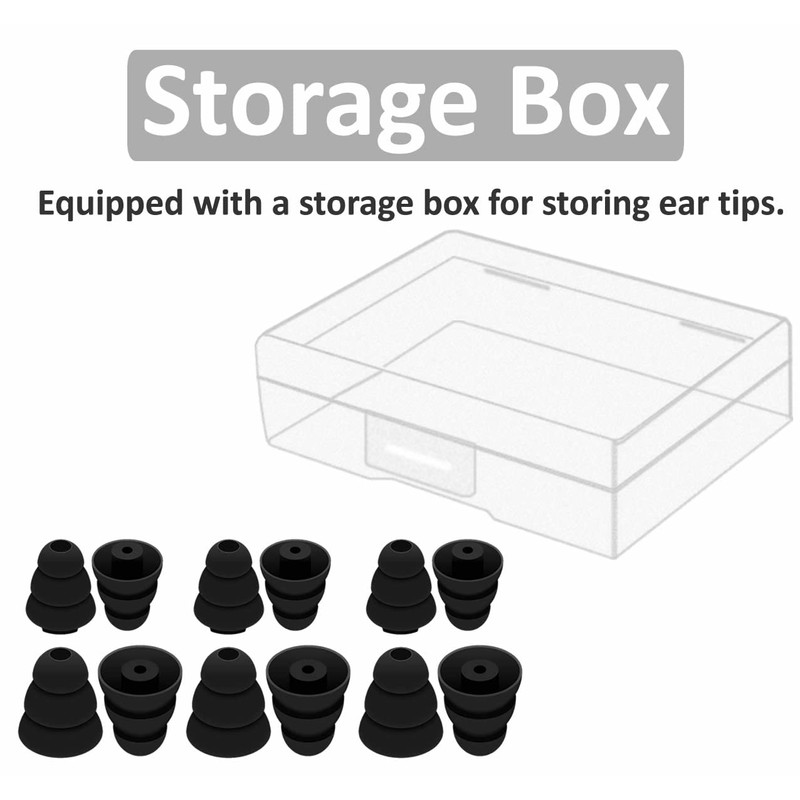 6 Pairs Triple Flange Compatible with Shure SE215 Pro Ear